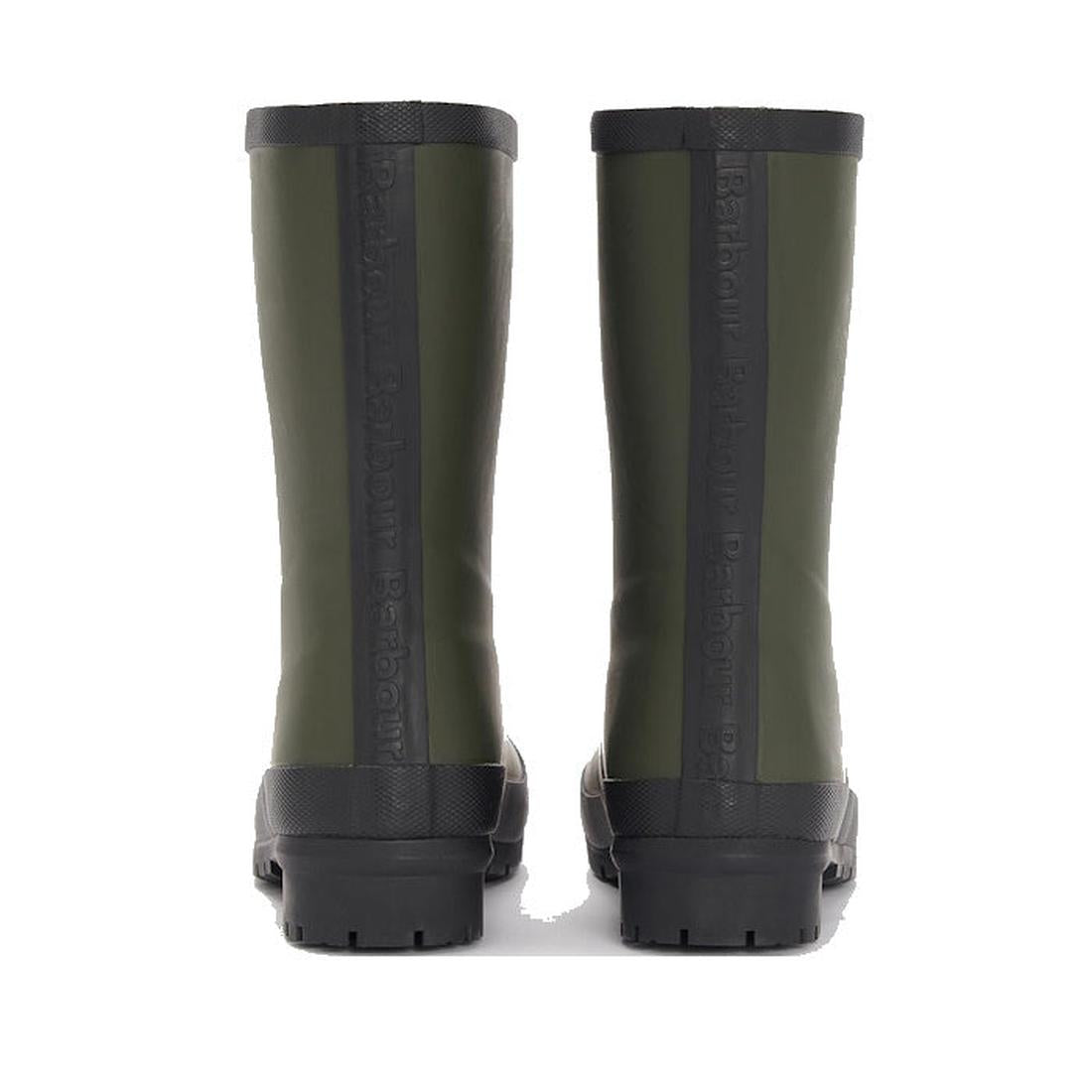 Barbour Banbury Black Mid Calf Wellys for women, featuring sturdy black soles and trim plus easy-pull back with embossed logo.  ksnz, 192569962872, 192569963039, 192569963169