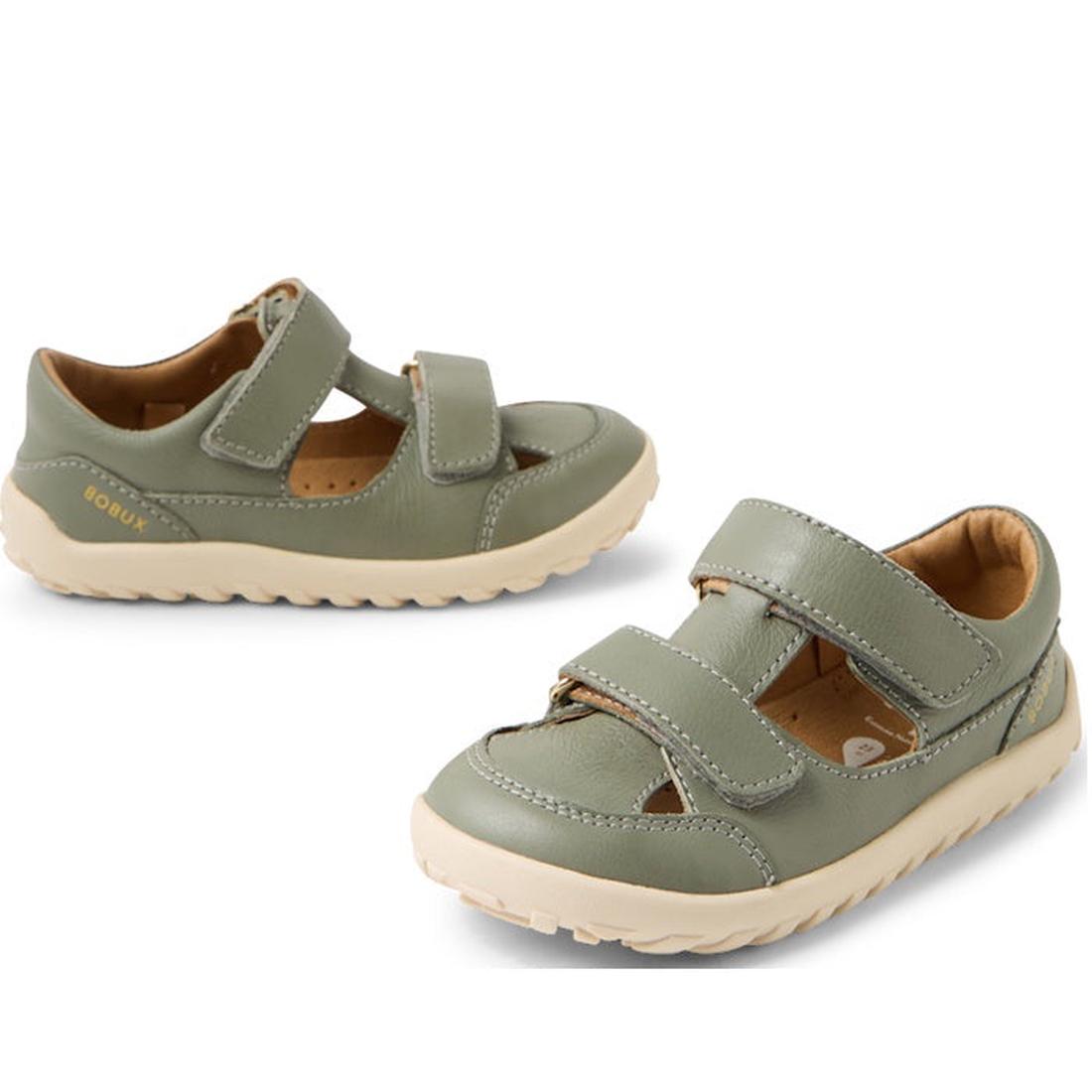 Bobux IW Iwalk Troop Toddlers Leather Sandal Vetiver Green