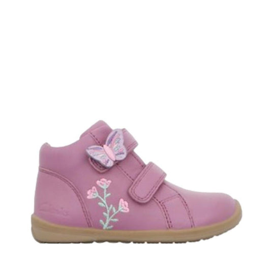 Clarks Mia Mauve E Average Width Toddler Girls Leather Boot