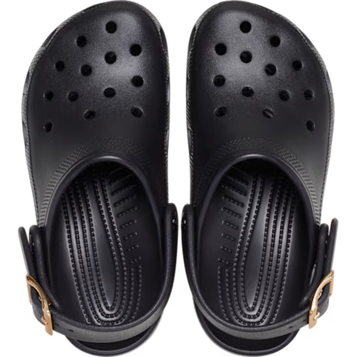 Crocs Womens Classic Metallic Buckle Clog Black