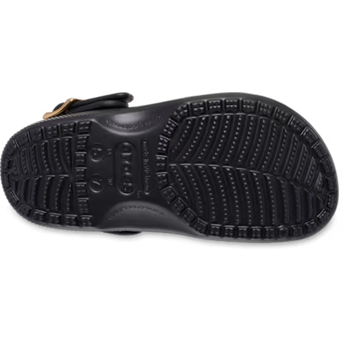 Crocs Womens Classic Metallic Buckle Clog Black