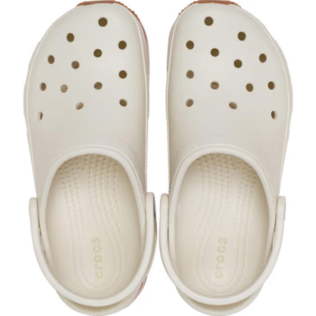 Top view of Crocs Adults Crocband Runner Summit White clogs with ventilation holes and back straps, side by side on a white background, featuring lightweight cushioning inspired by retro sneaker style., 198445412417, 198445412424, 198445412431, 1984454124, 198445412448, 198445412455, 198445412462, 198445412356, 198445412363, 51545