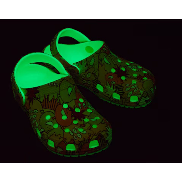 Crocs Toddlers Classic Clog Glow Monster Camo Clog Glow In the Dark