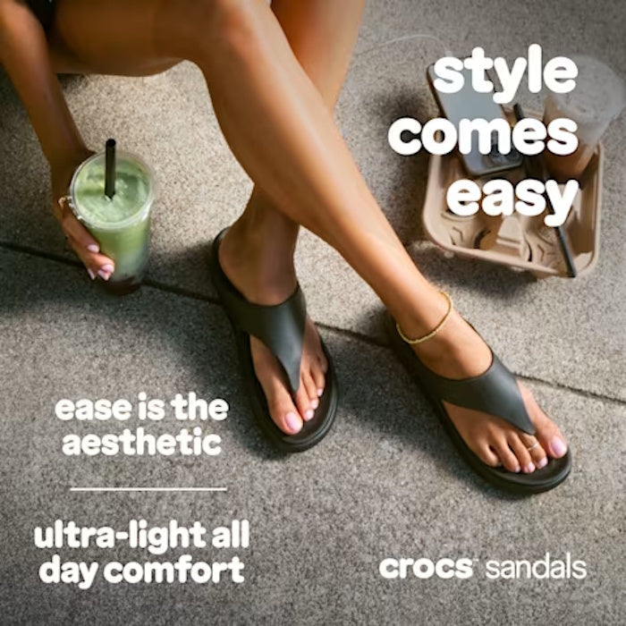 Crocs Womens Getaway Triangle Flip Black Jandal
