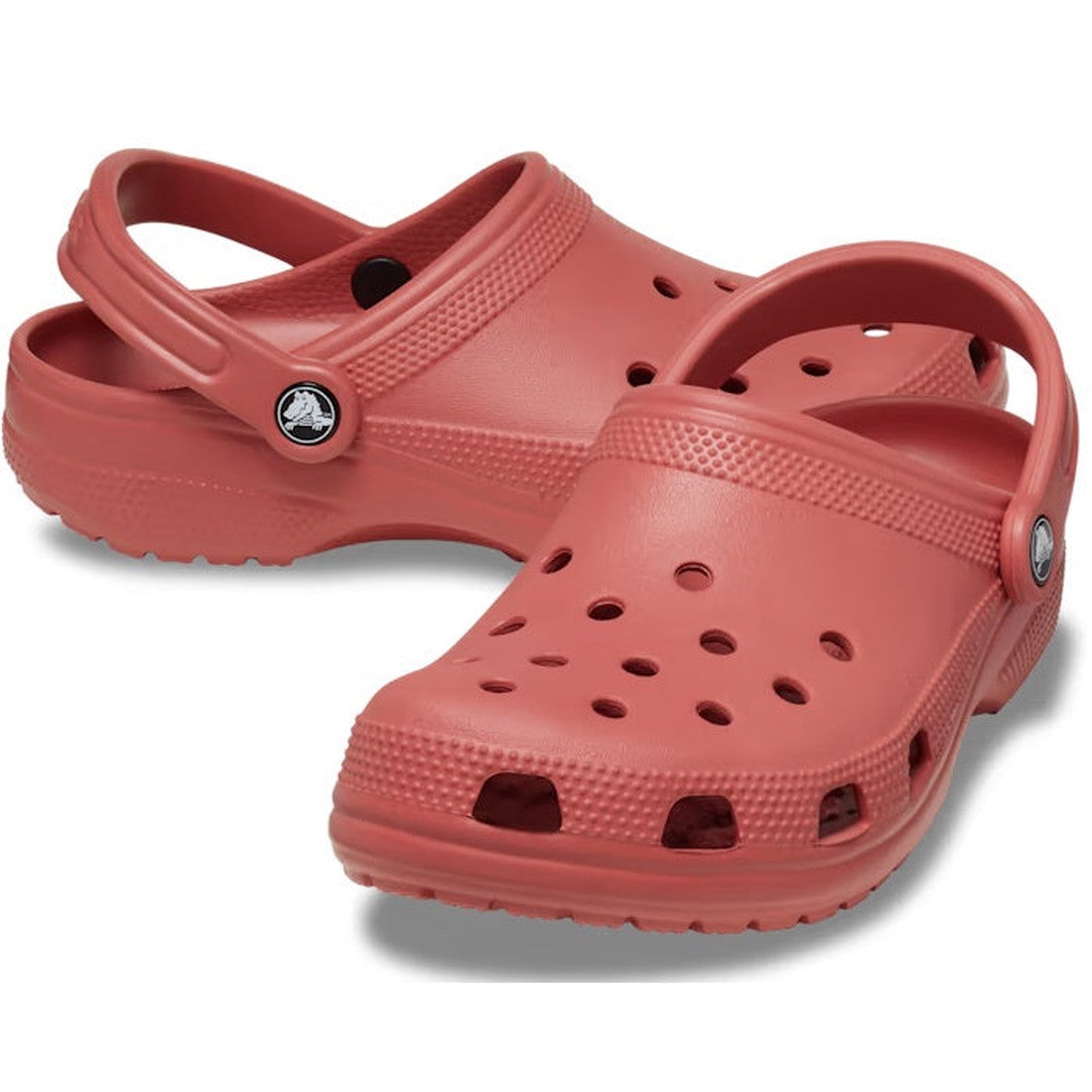 Crocs Classic Clog for Adults in Strawberry Wine, with comfy cushioned sole, easy slip-on style, ventilation holes and secure heel strap.  ksnz