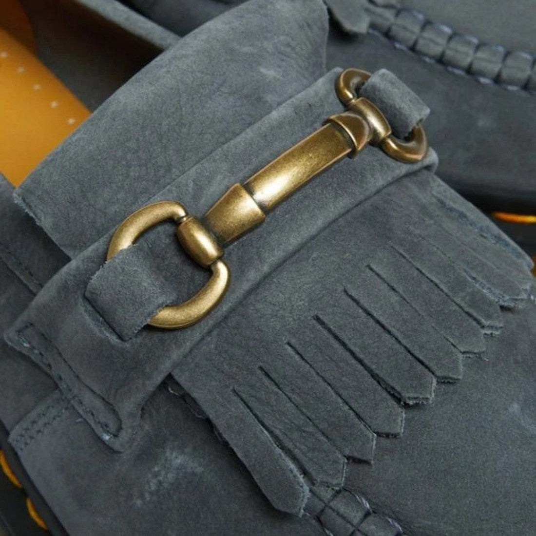 Dr Martens Adrian Snaffle Loafer in soft washed denim blue, featuring easy slip-on style, grippy sole, and classic gold buckle detail.  ksnz, 190665630039, 190665629958, 190665629965, 190665629972, 190665629996, 190665630008, 190665630015