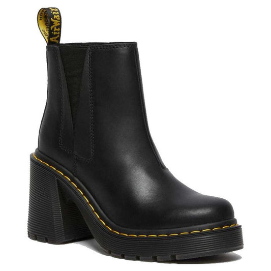 Image of right foot, side on of Dr Martens - Spence Chelsea Boot Black Sendal-Foot Forward Shoes