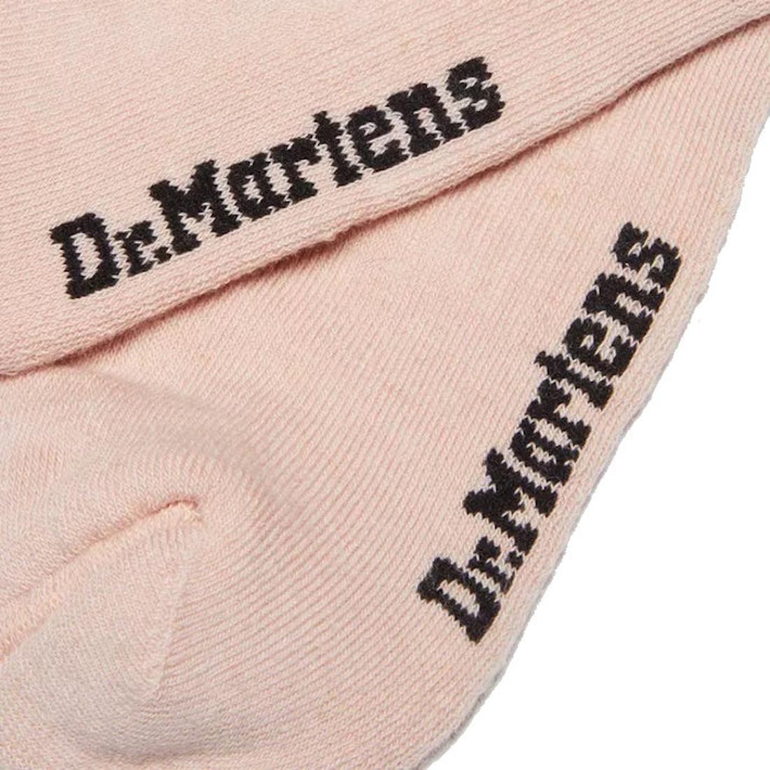 Dr Martens Double Doc Sock in soft Powder Pink, unisex design, cozy fit, non-slip sole, easy pull-on style for comfy family walks.  ksnz, 190665728293, 190665728286