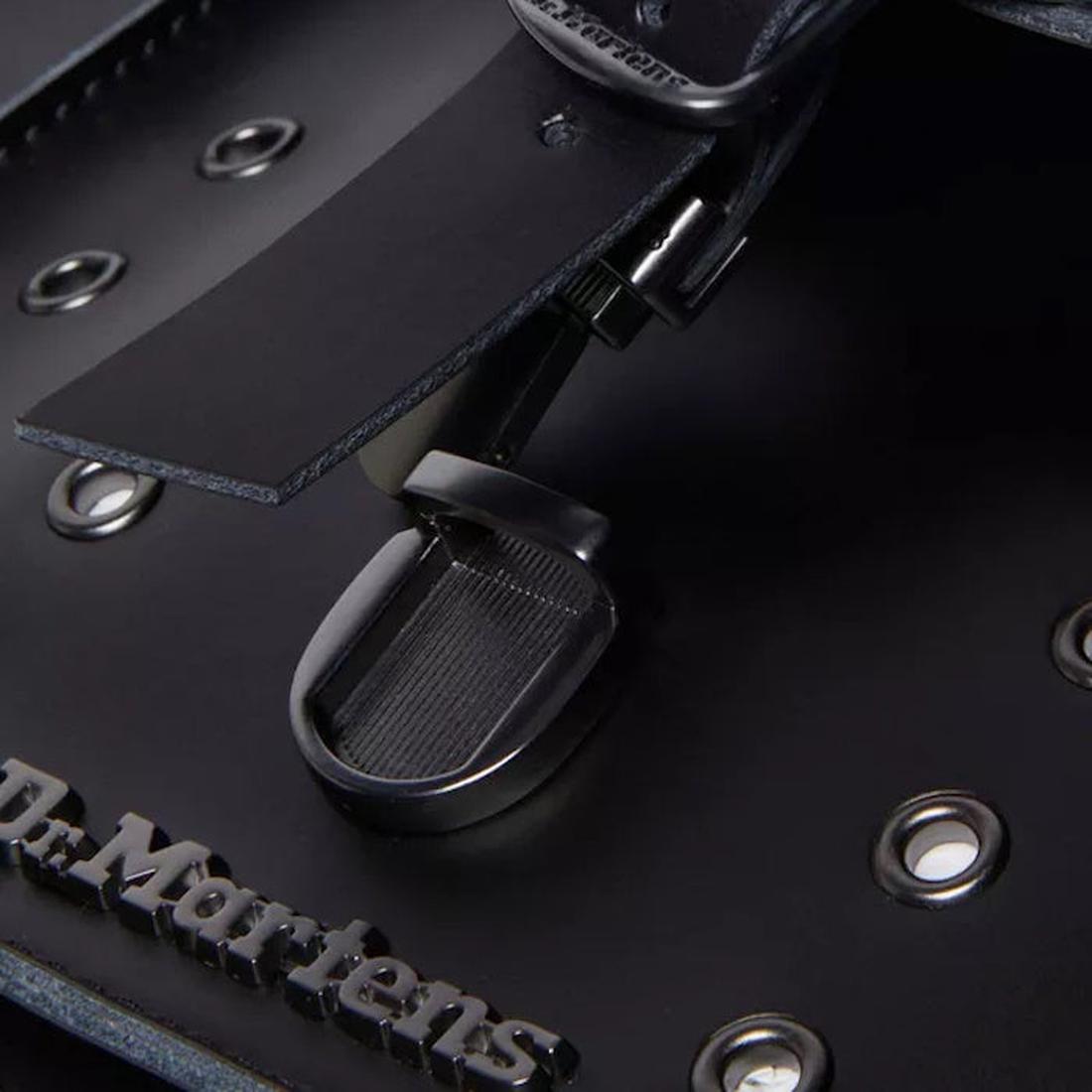 Dr Martens Doc Heart Shaped Bag in shiny black leather, with a sturdy zipper closure and metal details—perfect for on-the-go families.  ksnz, 190665728408