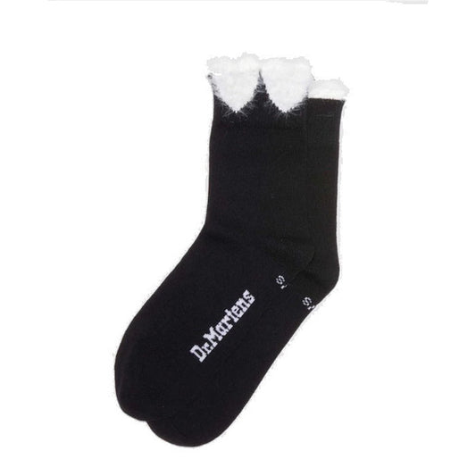 Dr Martens Heart Detail Cotton Blend Socks, black and white, crown-like soft cuffs, easy fit for boots and shoes, logo on side.  ksnz