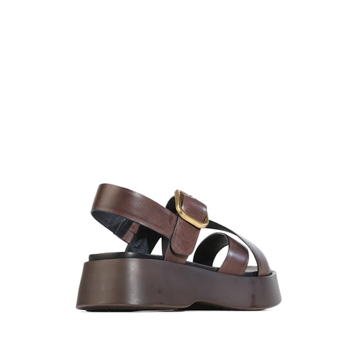 EOS Barista Chestnut Leather Platform Sandal