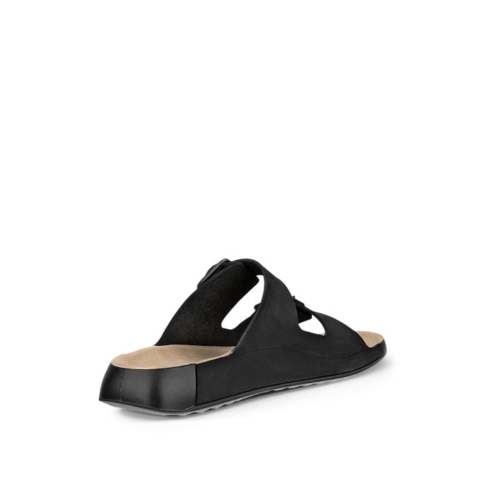 Ecco Mens Cozmo Casual Buckle Black Leather Slide