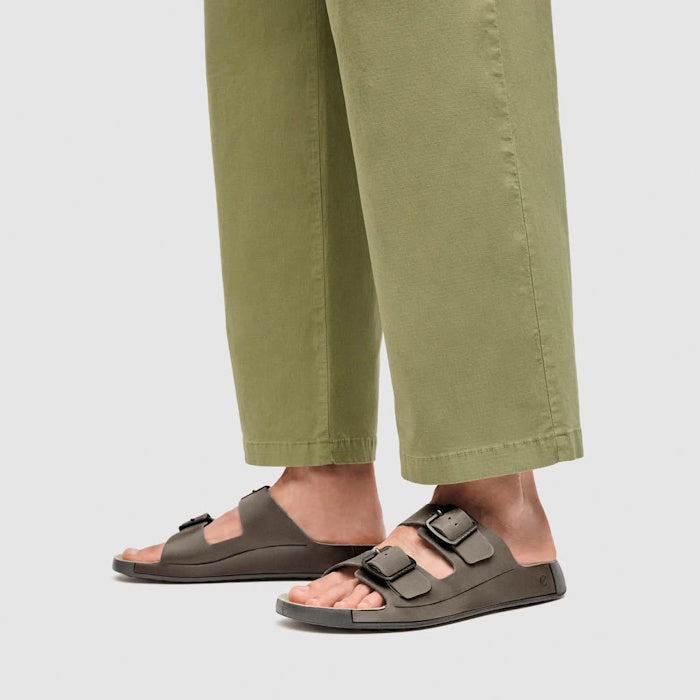 Ecco Mens Cozmo Casual Buckle Nutmeg Brown Leather Slide