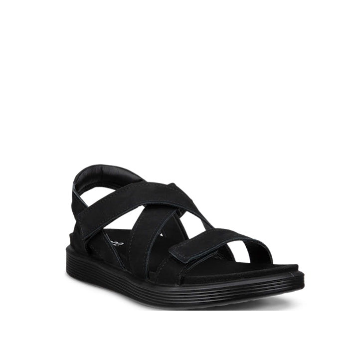 Ecco Womens Soft Sandal Cross Strap Black Adjustable