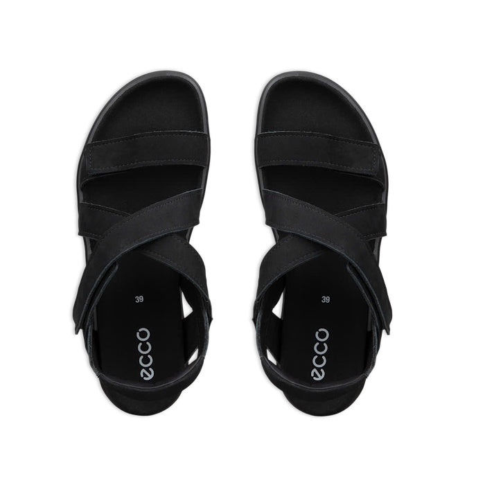 Ecco Womens Soft Sandal Cross Strap Black Adjustable