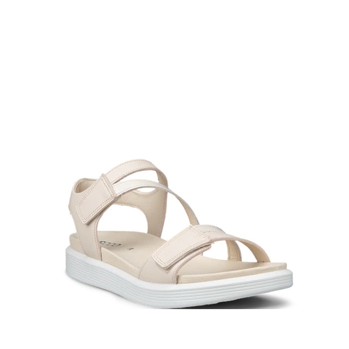 Ecco Womens Soft Sandal 3 Strap Limestone Adjustable