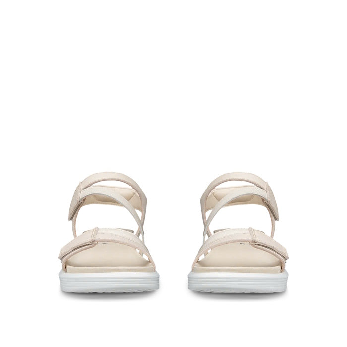 Ecco Womens Soft Sandal 3 Strap Limestone Adjustable