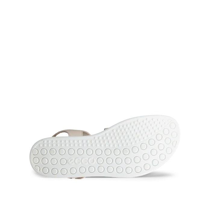 Ecco Womens Soft Sandal 3 Strap Limestone Adjustable