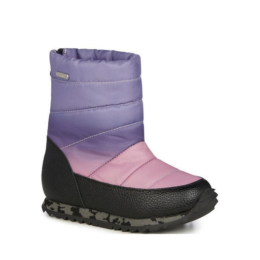 EMU NZ Kids Tarlo Grape Boot: a waterproof winter boot featuring a sturdy black sole, warm Merino wool, and easy slip-on style.  ksnz