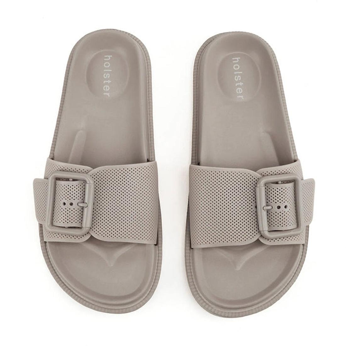 Holster Laze Sand Slides for women in light gray, with comfy footbeds, sturdy single straps, and fun adjustable buckles.  ksnz, 47379, 9337771011227, 9337771011234, 9337771011241, 9337771011258, 9337771011265, 9337771011272