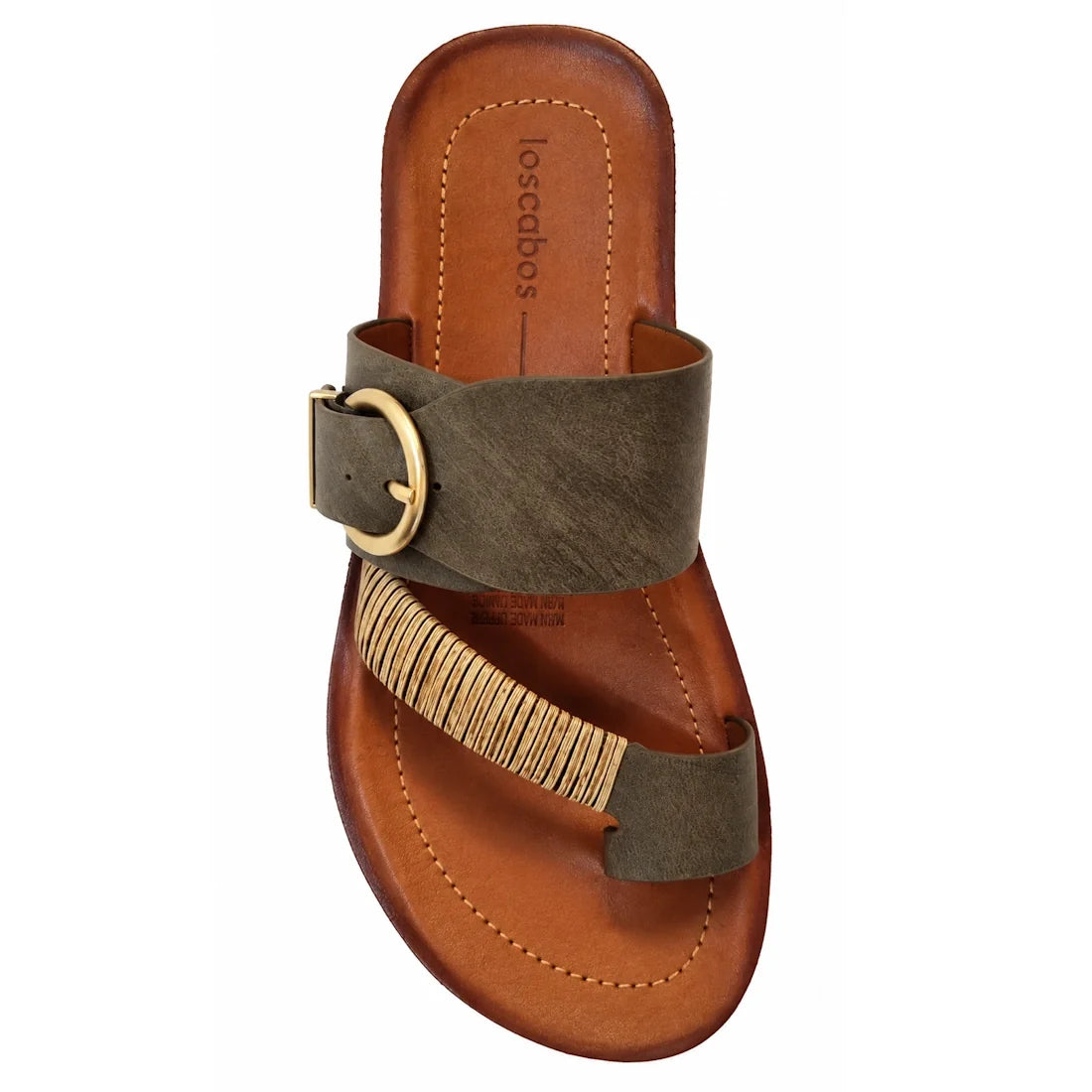Los Cabos Bria WIDE Khaki Light Flexible Sandal Jandal