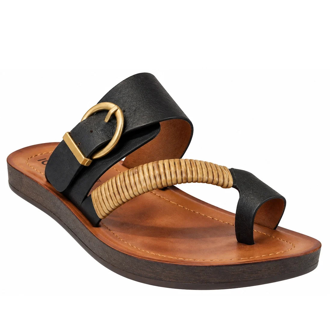 Los Cabos Bria WIDE Black Light Flexible Sandal Jandal