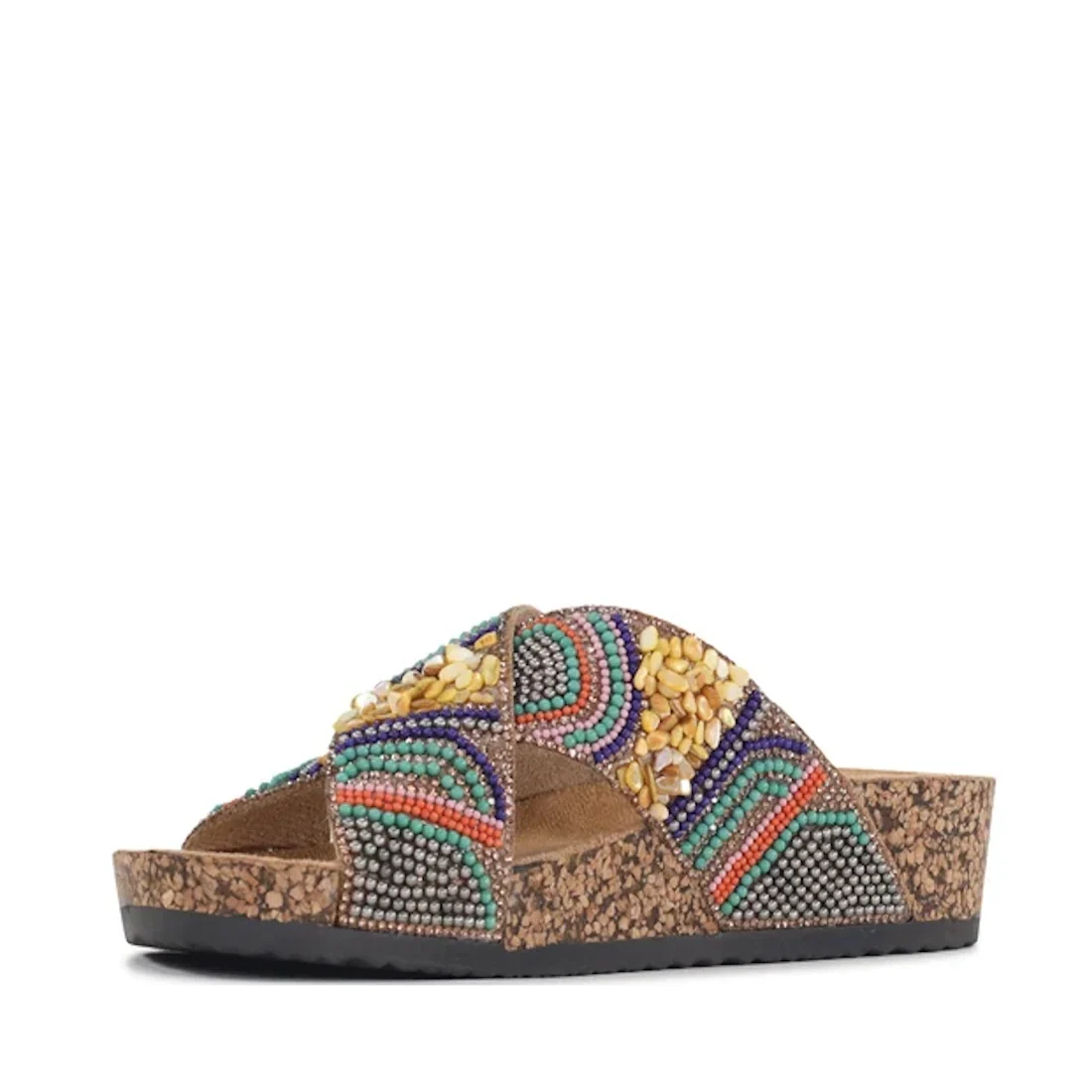 Los Cabos Capri Women's Criss Cross Strap Slides Multi