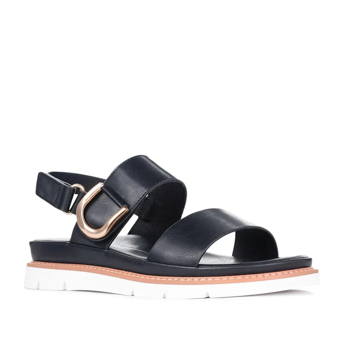 Los Cabos Sana Black Sandal With Back Strap