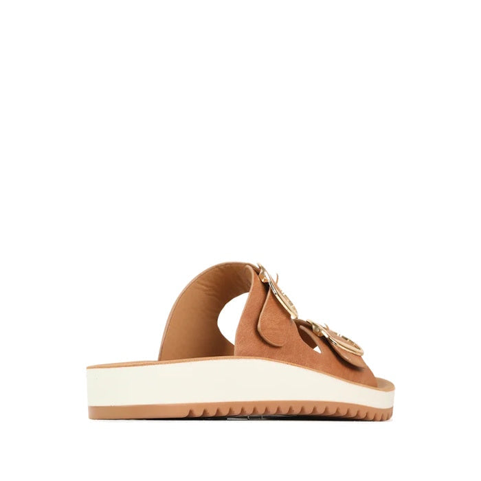 Los Cabos Naara Chocolate Light Brown  Adjustable Summer Womens Slide Sandal