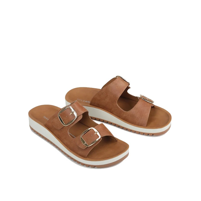 Los Cabos Naara Chocolate Light Brown  Adjustable Summer Womens Slide Sandal