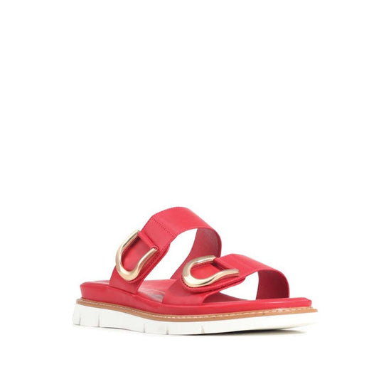 Los Cabos San Women's Slide Double Strap Sandal Red