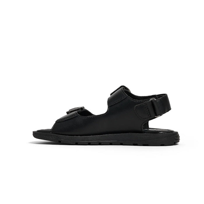Pretty  Brave Milo Black Leather School Sandal Open Toe