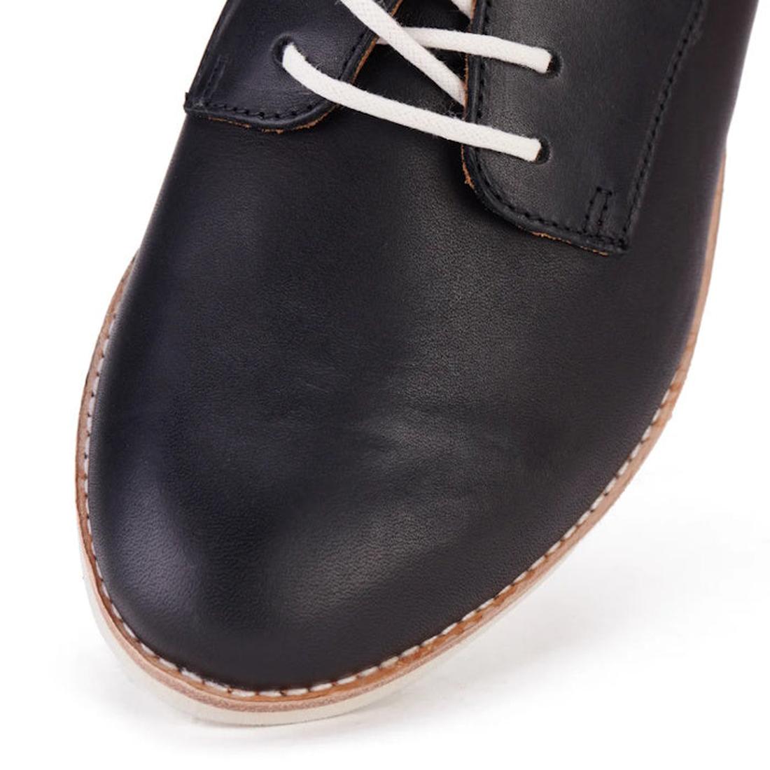 Rollie Womens Derby Black Leather Brogue Shoe