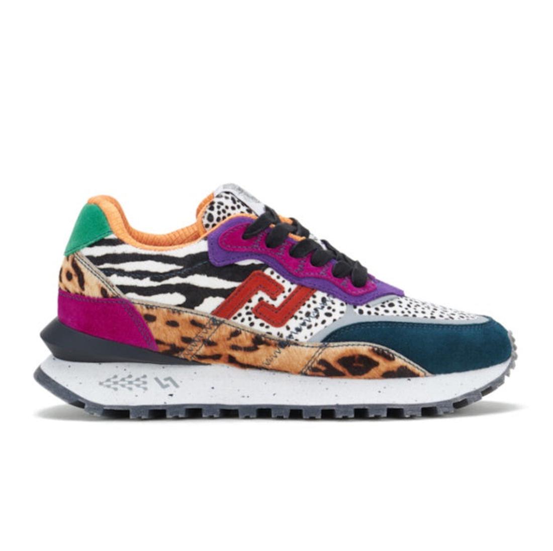 Rollie Womens Kentu Jungle Clash Trainers combine fun animal prints and vibrant colors, with comfy soles and grippy, secure black laces.  ksnz