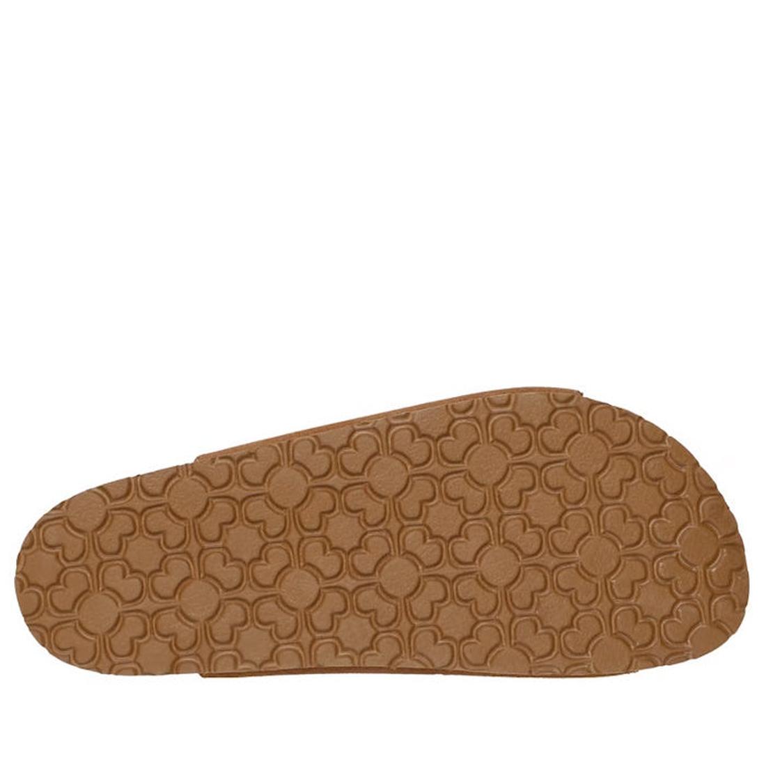 Featuring a brown sole with a textured four-leaf clover pattern, this design adds unique flair to the Skechers Womens Arch Fit Granola Slide Boho Chic Suede Upper Chestnut. Perfect for enhancing your Granola Boho Chic collection., 49075, 49076, 1987390219