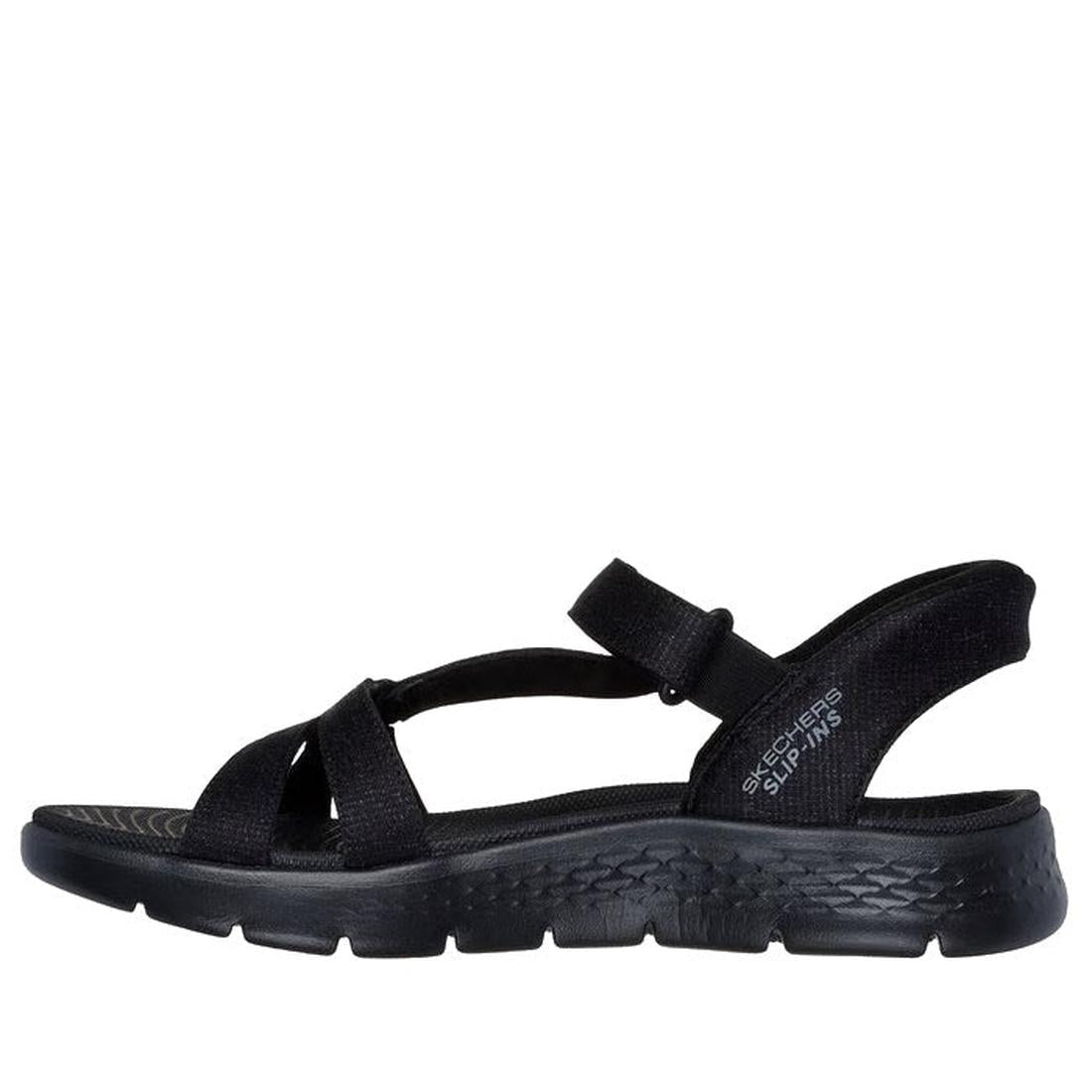 Side view of outer foot of Skechers Illuminate slip in Black sandal with white sole on a white background.,
197627456096,
197627456102,
197627456119,, 46114, 46115, 197627456096, 46117, 197627456102, 46119, 197627456119, 46121, 46122, 46123, 46124