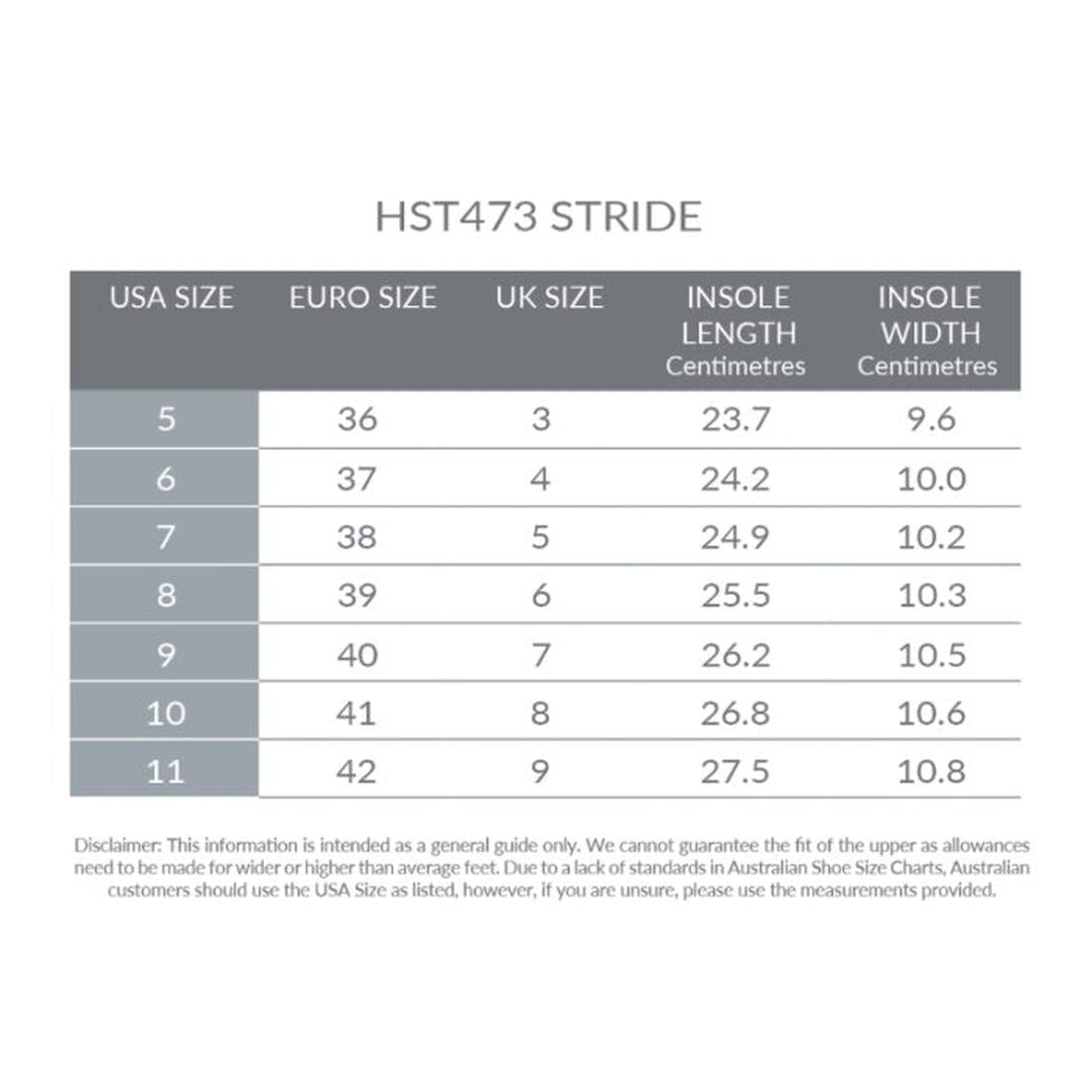 Holster Stride Black Women’s Slide Sandal size chart (5–11) with US/EU/UK sizing, soft vegan sole, easy slip-on fit, and foot-friendly features.  ksnz, 9337771006339, 9337771006346, 9337771006353, 9337771006360, 9337771006377, 9337771006384