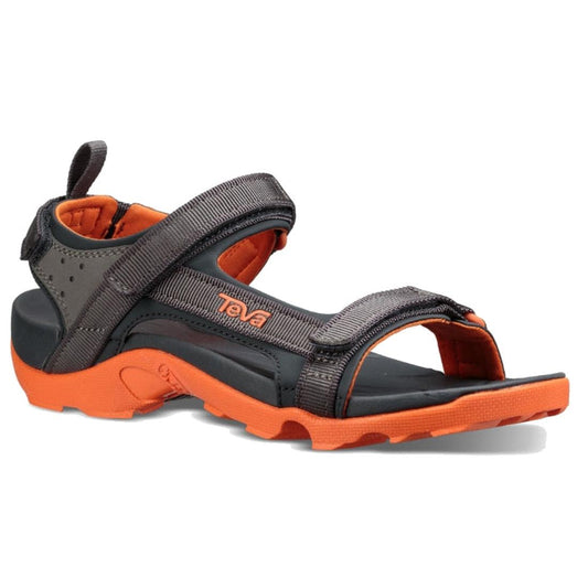 Teva Boys K Tanza Grey Rugged Sandal, US 11 Child, with open toe, secure Velcro straps, and sturdy gripping sole. Last pair!.  ksnz