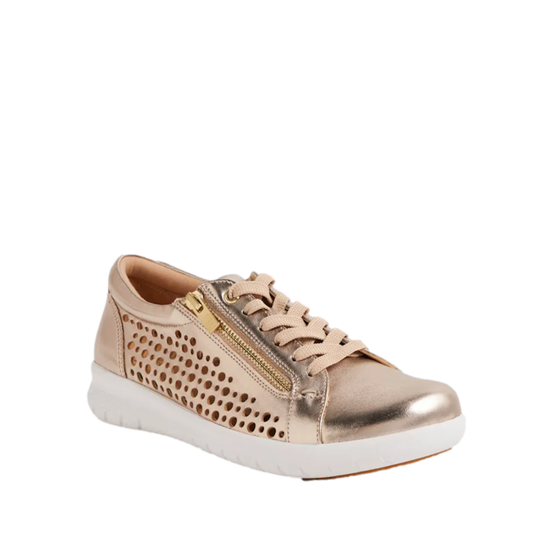 Ziera Shovo Platino XF ZR Womens Casual Zip Leather Sneaker