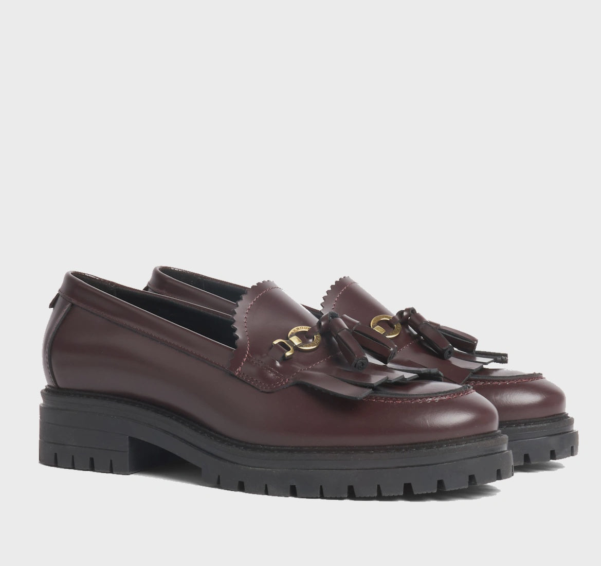 Barbour Ava Cherry Glace Womens Tassel Leather Loafer