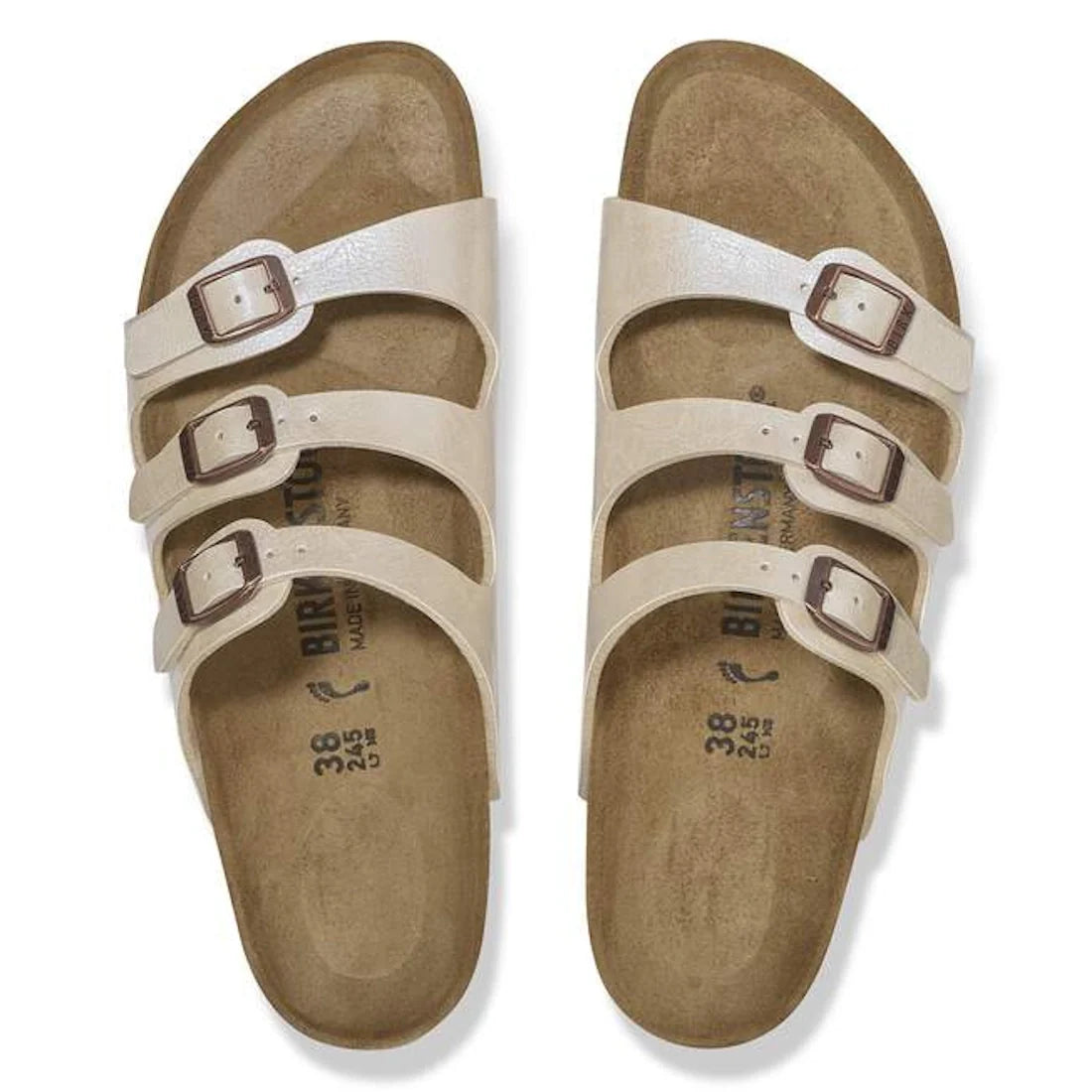 Birkenstock Florida Birko Flor Birkibuc Regular Width Graceful Peral White