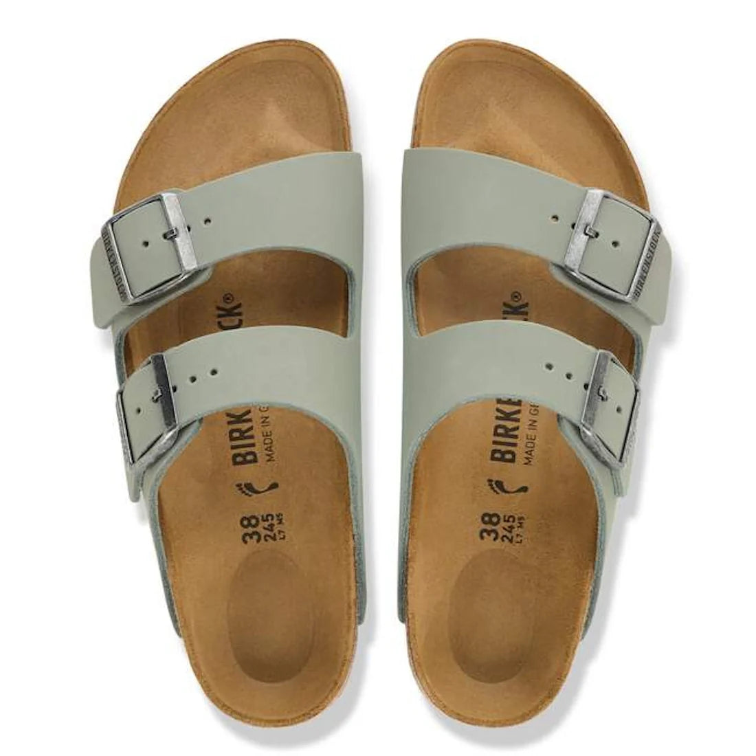 BIRKENSTOCK Arizona Birko Flor Pure Sage Regular Width 2 Strap Sandal