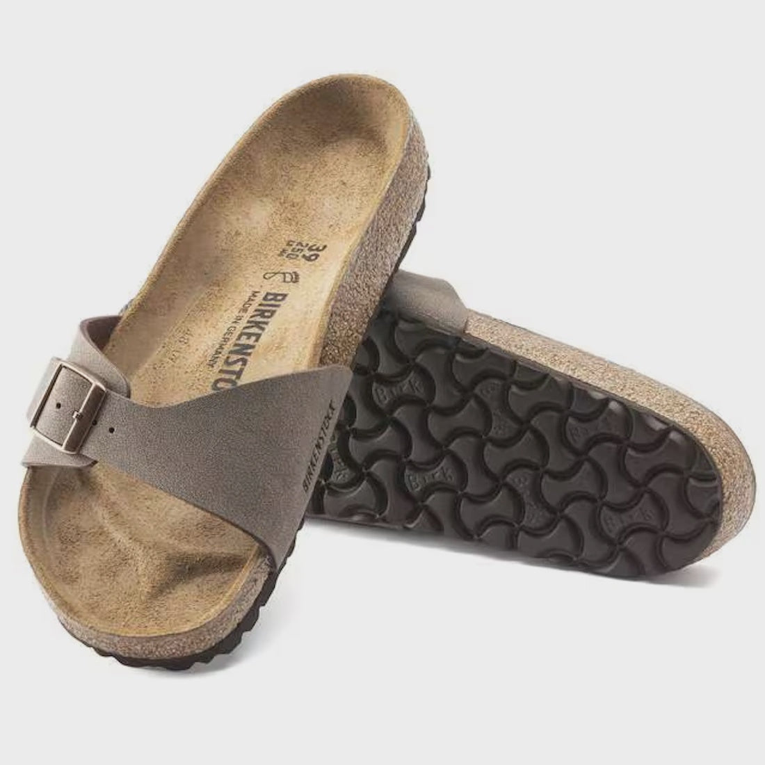 BIRKENSTOCK Madrid Womens Birkibuc Mocca Regular Width Light Brown