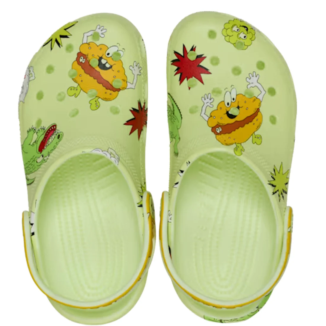 Crocs Kids - Classic Clog Glow Silly Slime Green - Junior Youths Sizes