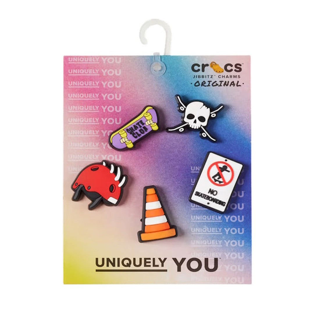 Crocs Jibbitz 5 Pack - Skateboard Is Life offers playful charms for your child’s classic clogs, perfect for easy slip-on fun.  ksnz