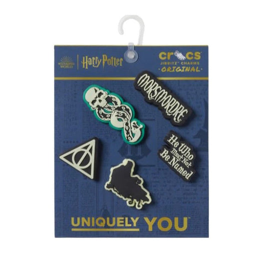 Crocs Jibbitz 5 Pack - Harry Potter adds wizard-inspired charms to blue slip-on clogs with comfy soles and easy pivoting heel straps.  ksnz