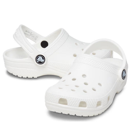 Crocs Kids - Toddlers Classic Clog K White Sandals are cozy, water-ready clogs with ventilation holes, secure heel straps, and non-slip soles.  ksnz
