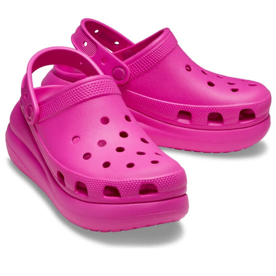 Crocs Classic Crush Clog Adults Juice Pink Platform, a comfy slip-on with sturdy sole, airy holes, and easy-adjust heel strap.  ksnz