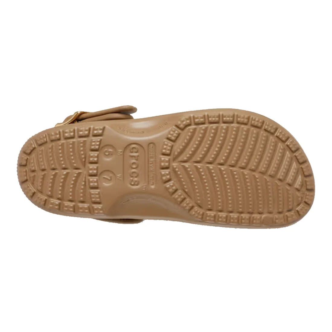 Crocs Womens Classic Metallic Buckle Clog Sepia Tan