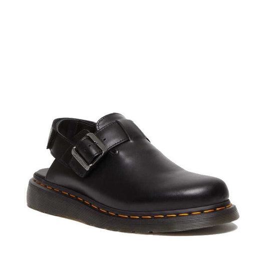 Image of the right foot side on of Dr Martens - Black Jorge II Black Brando Sling Back Sandal Covered Toe